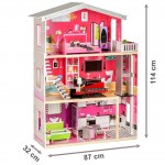 Casuta de basm din lemn Malibu Residence DollHouse - Casa pentru papusi cu lift cu mobilier inclus de la  EcoToys